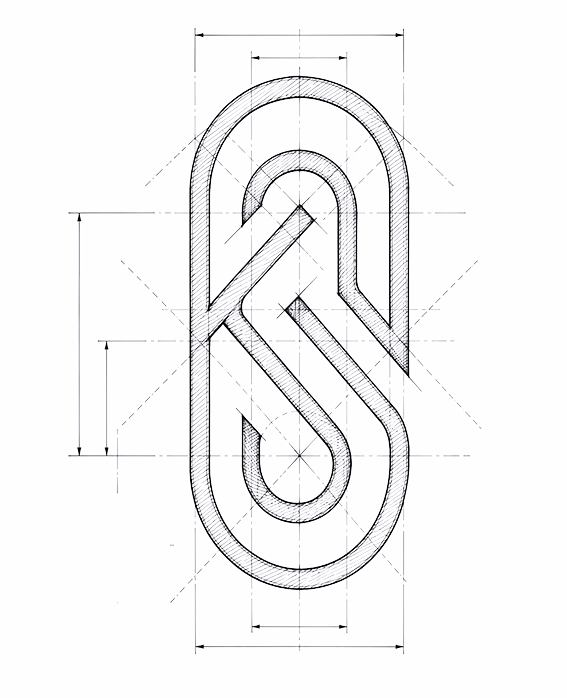 Kasai logotip u obliku uredske spajalice sa slovima K i S za računovodstvo i poslovno savjetovanje.